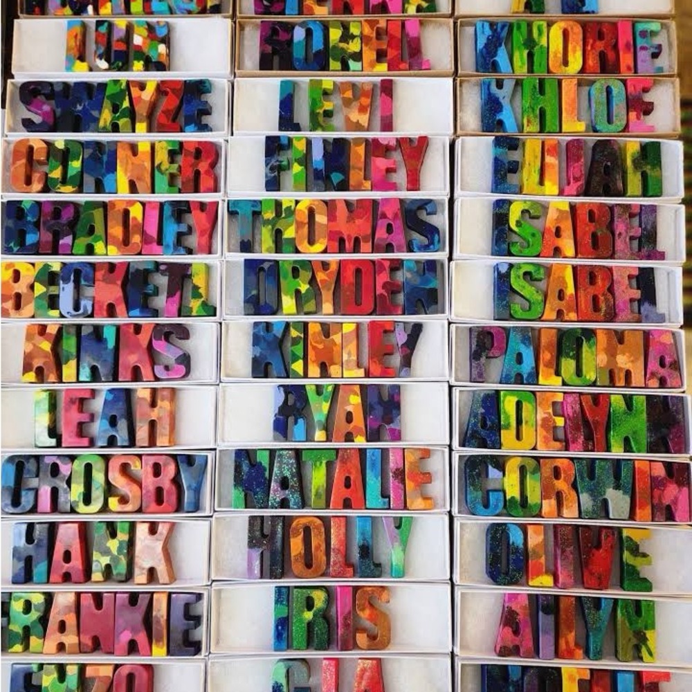 Hand made crayon names